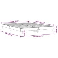 Рамка за легло, дъб сонома, 135x190 см, масивно дърво