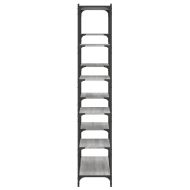 Етажерка сив сонома 100x32x170 см инженерно дърво и желязо