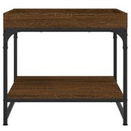 Кафе маса, кафяв дъб, 49,5x49,5x45 см, инженерно дърво