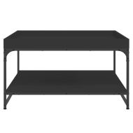 Кафе маса, черна, 80x80x45 см, инженерно дърво и желязо