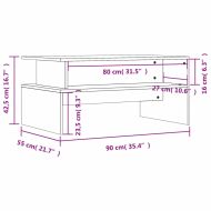 Кафе маса, черна, 90x55x42,5 см, инженерно дърво