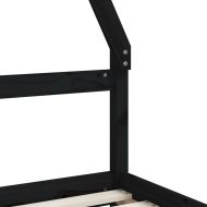 Детска рамка за легло с чекмеджета, черна, 90x190 см, бор масив