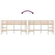 Детско високо легло със стълба, 90x200 см, бор масив