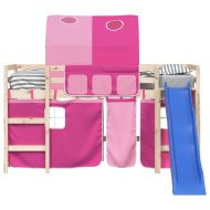 Завеси за високо детско легло с тунел, розови, полиестер