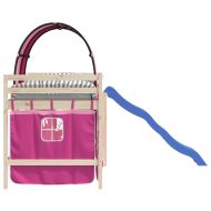 Завеси за високо детско легло с тунел, розови, полиестер