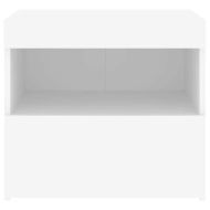Нощно шкафче с LED осветление, бяло, 50x40x45 см