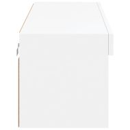 ТВ шкаф с LED осветление, бял, 100x30x30 см