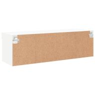 ТВ шкаф с LED осветление, бял, 100x30x30 см