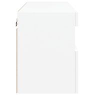 Стенен ТВ шкаф с LED осветление, бял, 60x30x40 см