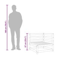 Градински диван, 3-местен, восъчнокафяв, бор масив