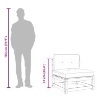 Градински кресла без подлакътници с възглавници 2 бр бор масив