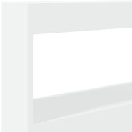 Табла шкаф с LED, бял, 120x17x102 см