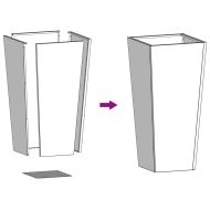 Градински кашпи, 2 бр, 35x35x75 см, поцинкована стомана