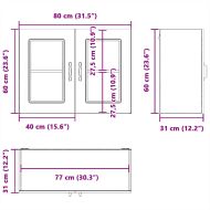 Кухненски стенен шкаф с стъклена врата, Kalmar, инженерно дърво