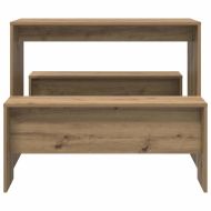 Трапезна маса и пейки, 3 части, дъб артизан, инженерно дърво