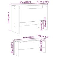 Трапезна маса и пейки, 3 части, дъб артизан, инженерно дърво