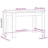 Трапезна маса Artisan Oak 120x60x76 cm Инженерна дървесина