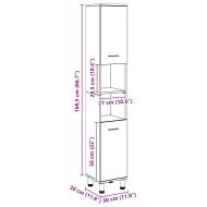 Шкаф за баня, дъб артизан, 30x30x179 см, инженерно дърво