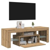 ТВ шкаф с LED осветление, 120x36,5x40 см, инженерно дърво