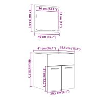 Комплект мебели за баня от 2 части, дъб сонома, инженерно дърво