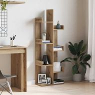 Библиотека, дъб артизан, 48x25,5x140 см, инженерно дърво