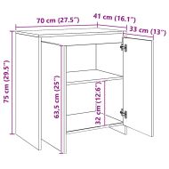 Сайдборд, дъб артизан, 70x41x75 см, инженерно дърво