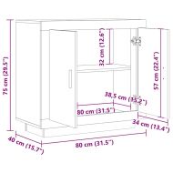 Сайдборд, дъб артизан, 80x40x75 см, инженерно дърво