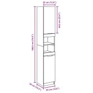 Шкаф за баня от старо дърво 32x34x188,5 cm Инженерна дървесина