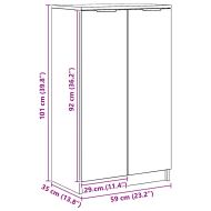 Шкаф за обувки дъб артизан 59x35x100,5 см инженерна дървесина