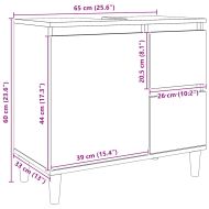 Шкаф за мивка, дъб артизан, 65x33x60 см, инженерно дърво