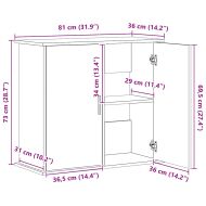 Стойка за аквариум от старо дърво 81x36x73 cm Инженерно дърво