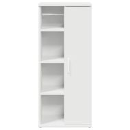 Шкаф за баня с държач за ролки, бял, 39x22x90 см