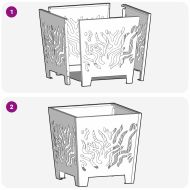 Огнище Кафяво 40 x 40 x 40 cm Стомана