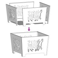Огнище Черно 60 x 60 x 40 cm Стомана