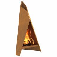 Огнище Кафяво 58 x 40 x 100 см Патинираща стомана