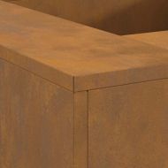 Огнище Кафяво 80 x 80 x 40 cm Патинираща стомана