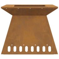 Огнище Кафяво 48 x 48 x 40 см Патинираща стомана