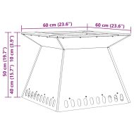Огнище Черно 60 x 60 x 50 см Студено валцована стомана