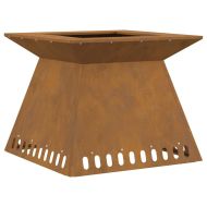 Огнище Кафяво 60 x 60 x 50 см Патинираща стомана