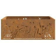 Огнище Кафяво 80 x 80 x 30 cm Патинираща стомана