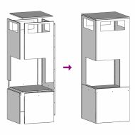 Огнище Черно 35 x 35 x 100 см Стомана