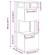 Огнище Кафяво 35 x 35 x 100 см Стомана