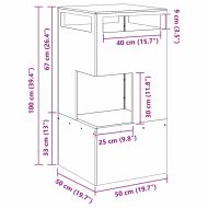 Огнище Кафяво 50 x 50 x 100 cm Стомана