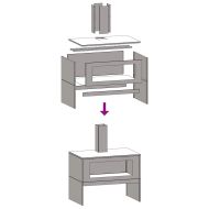Огнище Кафяво 80 x 50 x 96 см Стомана