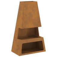 Огнище Кафяво 60 x 35 x 100 см Стомана