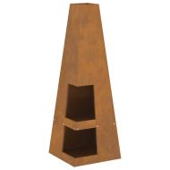 Огнище Кафяво 35 x 35 x 100 см Стомана