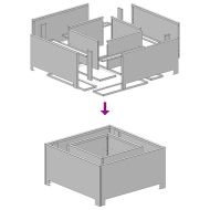Огнище Кафяво 60 x 60 x 30 cm Стомана
