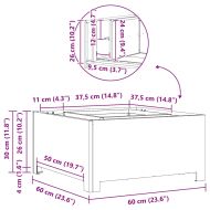 Огнище Кафяво 60 x 60 x 30 cm Стомана