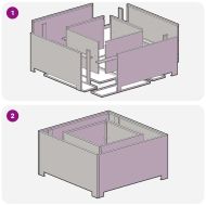 Огнище Черно 80 x 80 x 40 cm Студено валцована стомана