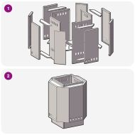 Бездимна камина Кафяво 38 x 38 x 51 см Стомана